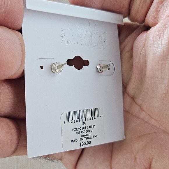 Giani Bernini Women 3 Step Drop Earrings Sterling Silver Cubic Zirconia $90 - Picture 10 of 11